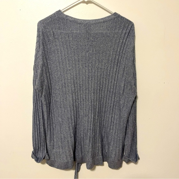 Soho New York & Company Relaxed Front Tie Sweater Top Size L - Picture 3 of 7